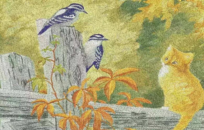 亂針繡呈現出(chū)東方藝術的(de)精美